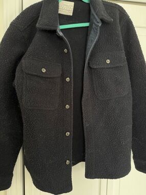 Everlane Navy Sherpa Field Jacket